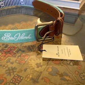 Peter Millar Sea Island needlepoint belt